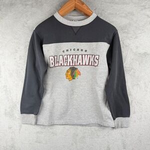 Vintage Lee Sport Chicago Blackhawks Kids M Sweatshirt NHL Hockey Gray Sports